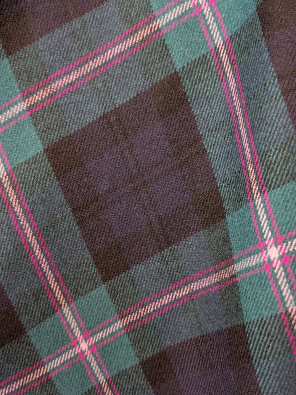 Vintage Deans Of Scotland Sz 12 Green Black Pink Plaid 100% Wool Academia Skirt - Picture 10 of 11